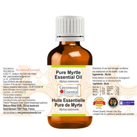 Greenwood Essential Pure Myrtle Essential Oil (Myrtus Communis) Natural Therapeutic Quality Steam Distilled 10 ml (0.33 oz)