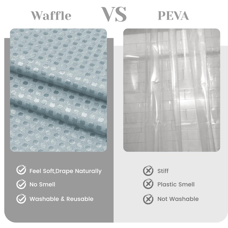 SORTTO No Hook Shower Curtain with Snap in Liner Set