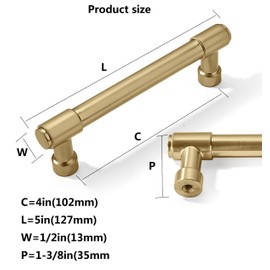 CABDM 10 Pack 4"(102mm) Champagne Bronze Cabinet Pulls Gold Drawer Pulls Kitchen Cabinet Hardware Champagne Brass Kitchen Handles for Cabinets Cupboard Handles Drawer Handles