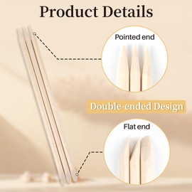RAQEHO 500PCS Orange Sticks for Nails - Double Sided Wooden Cuticle Pushers