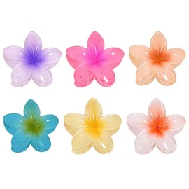 AstraGlam 6Pcs Flower Hair Claw Clips 3.1 Inch, Floral Hair Accessories for Women, Non-Slip Hair Clips, Colourful Flower Hair Clip for Thick and Thin Hair Styling