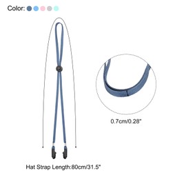 PATIKIL Windproof Hat Strap Clips 31.5"x0.28", 5 Pcs Adjustable Elastic Hat Clip with Cord Locks for Fishing Boating Golfing Outdoor Sports, 5 Colors