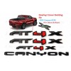 GMC 4PCS Gloss Black Red Door Rear AT4X Canyon OVERLAY