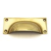 Solid Brass Rectangular Drawer Pull/Cupboard Door Handle (10cm)
