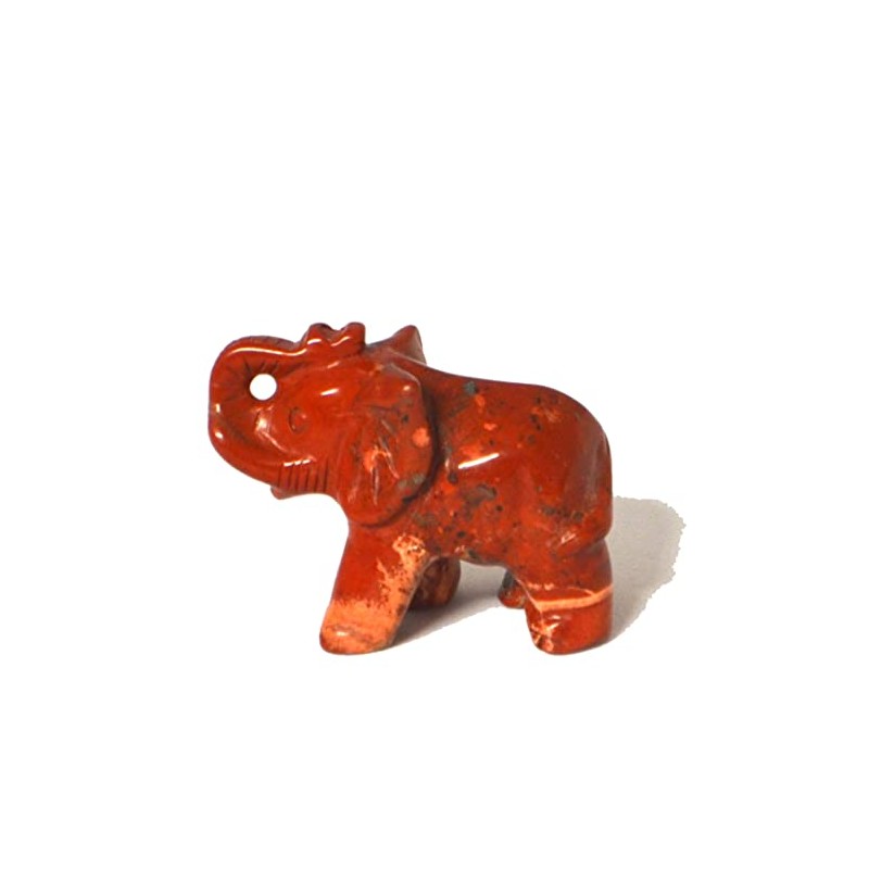 Red Jasper Stone Elephant, Gemstone Elephant 5 cm, Jasper Red