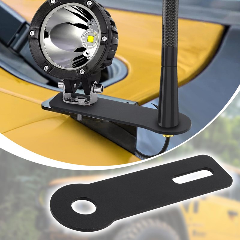 DIICCYO Ham Antenna Ditch Light Bracket Extension, Carbon Steel Mounting