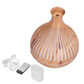 400ml Wood Grain Desktop Humidifier with Color LED Remote Control Electric Aroma Diffuser 100‑240VEU Plug