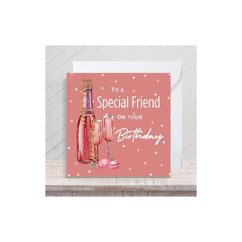 Second Ave Special Friend Pink Party Celebration Square Card Female