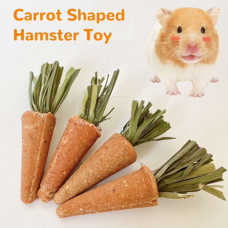 20pcs Carrot Shaped Hamster Toy Teeth Grinding Decorative Crude Fiber