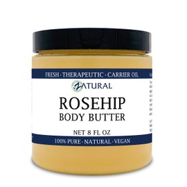 Zatural Organic Seed ROSEHIP BUTTER w/ Virgin Shea (8 oz)- Pure Vitamin C for the Face, Hair & Body | Soothe, Heal | Safe for all ages (8 oz)