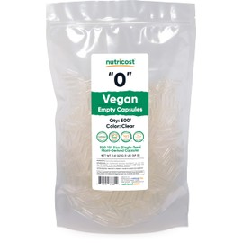 Nutricost Empty Capsules Size 0 Vegan - 500 Clear Empty Plant-Based Capsules - Kosher Certified, Halal Certified, Non-GMO, Soy Free, Gluten Free, Vegetarian
