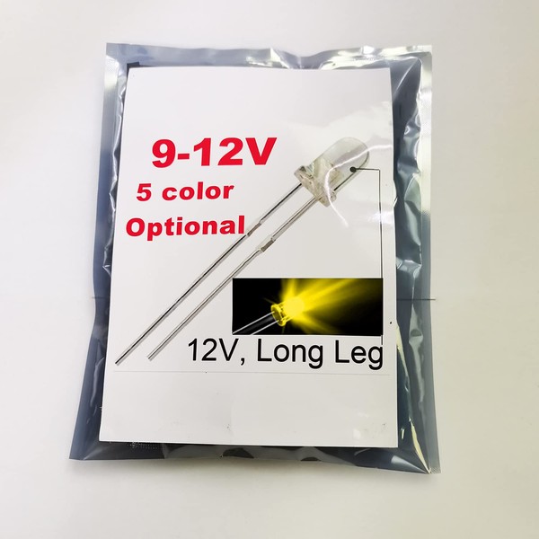 Bowerul 50pcs 12V 3mm Yellow/Amber LED 9V - 12V Gauge Cluster Instrument Light Emitting diodes