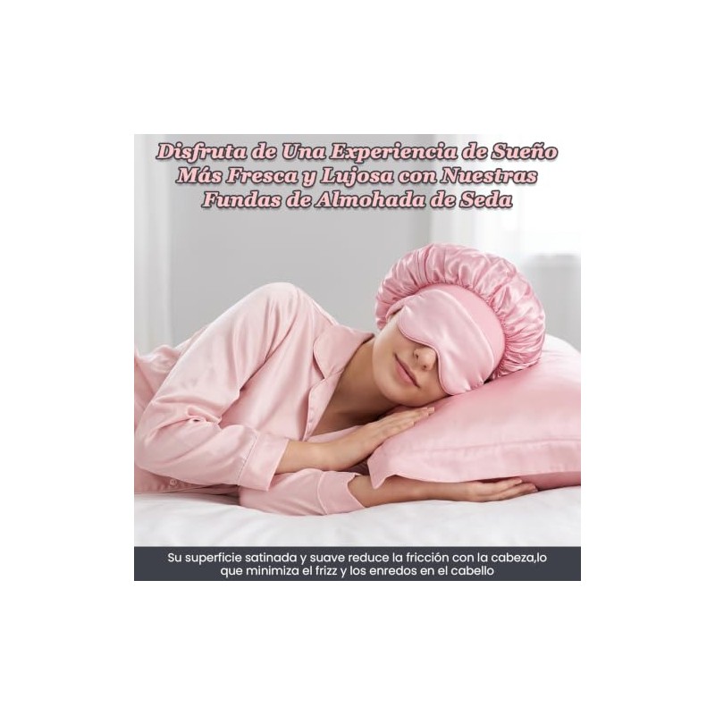 Yakiter Juego de 17 Rulos sin Calor con Gorro Satinado,Rosa