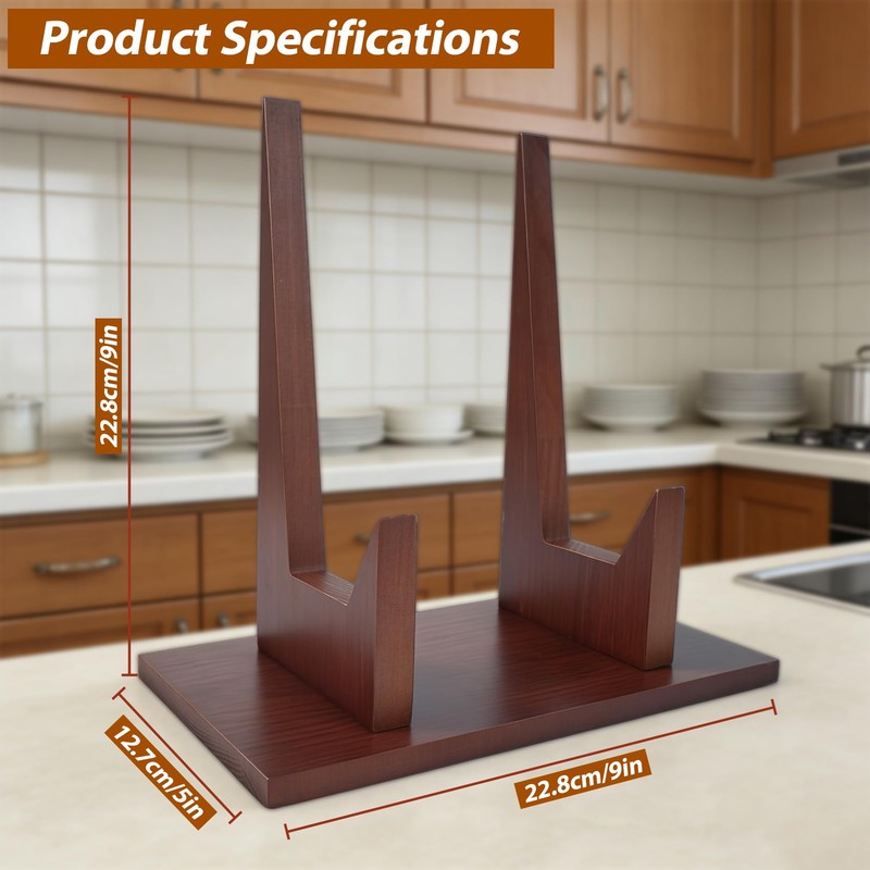 Wooden Cookbook Stand,Multifunctional Kitchen Book Stand,Cookbook Holder for Kitchen Counter