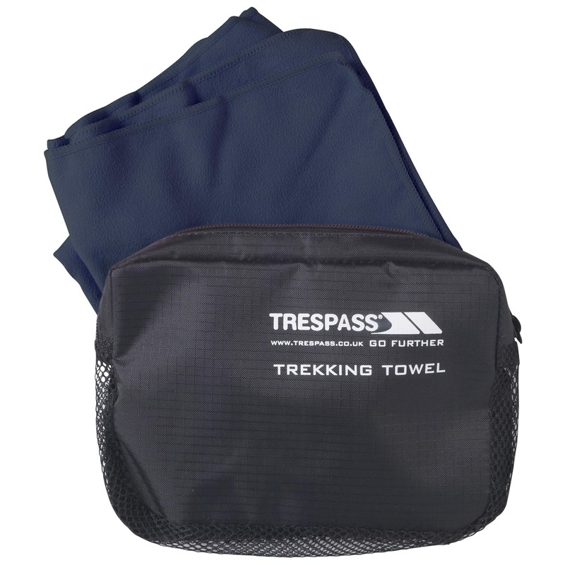 Trespass Soaked, Navy Blue, Antibacterial Fast Drying Microfiber Towel with