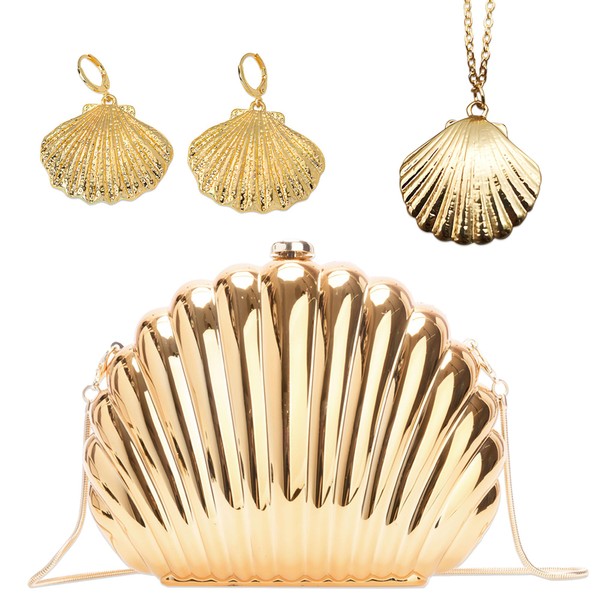 JeVenis Gold Transparent Chain Bag Gold Transparent Chain Bag Purse