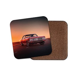 1 x Classic Car Sunset Coaster - American Muscle Red Dad Brother Fun #8733