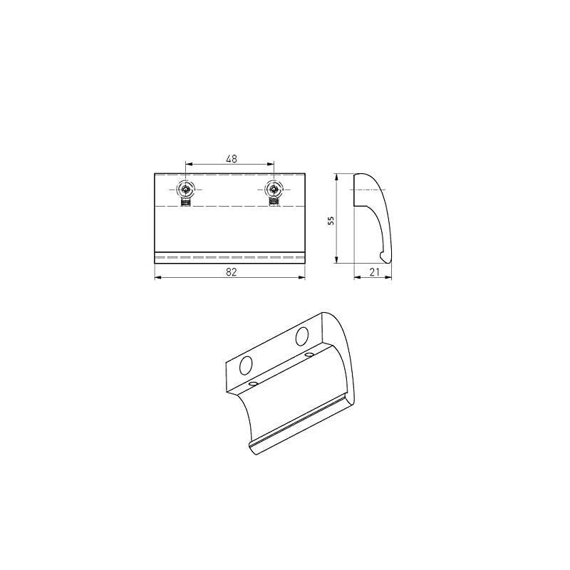 MS Beschläge Balcony Pull Handle Patio Door Handle Deluxe Aluminium