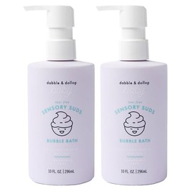 Dabble & Dollop Baby Bubble Bath for Sensitive Skin, Tear-Free & pH-Balanced, EWG-Verified, Fragrance-Free, Long-Lasting Baby Bath Bubbles (10 fl oz, Pack of 2)