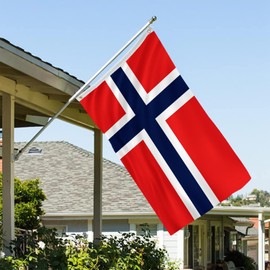 Norwegian Flag 3x5 Norway Flags Double Sided Outdoor Heavy Duty National Flags 3 Ply Polyester Material with 2 Metal Grommets 4 Rows of Stitching