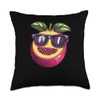 Maracuja With Funny Sunglasses Throw Pillow