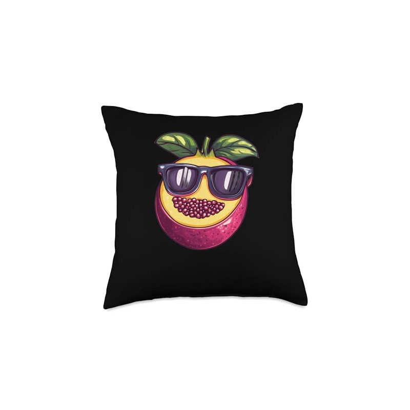 Maracuja With Funny Sunglasses Throw Pillow