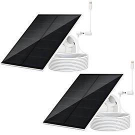 Solarpanel für Ringkamera, kompatibel mit Ringstrahler Cam Plus/Pro (Akku) & Ring Stick Up Cam/Pro Akku & Ring Spotlight Cam Akku mit 3 m langem Kabel (2 Stück)