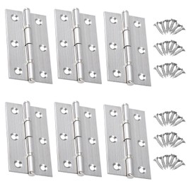 YANYULI Folding Door Hinges, Stainless Steel, Set of 6, Screws Included, Furniture Fixing Fixing Fittings, Durable, Door Hardware, Suitable for Entrance Doors, Furniture, Shoe Boxes, Closets, System