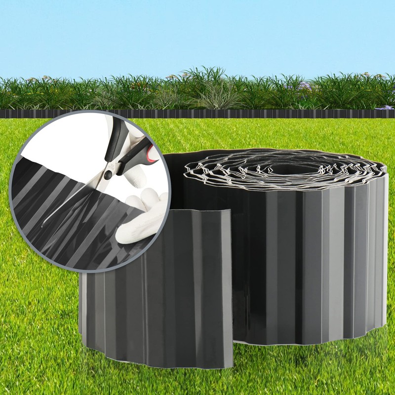 com-four® lawn edging made of plastic - flower bed edging