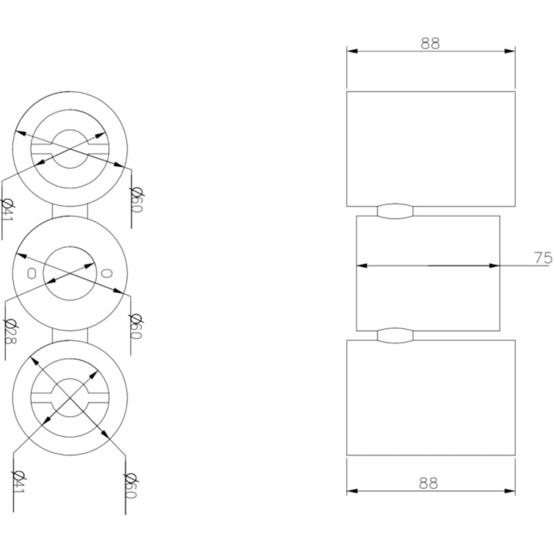 Knightsbridge Dee Twin Surface Adjustable Brushed Chrome Spotlight