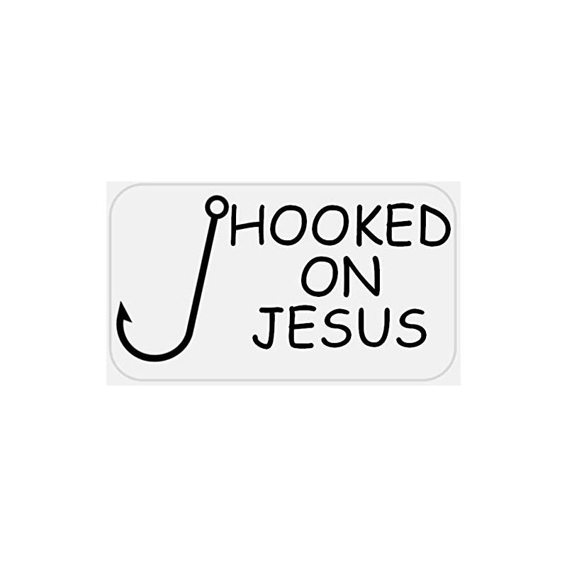 Hooked On Jesus - 25 Stickers Pack 2.25 x 1.25