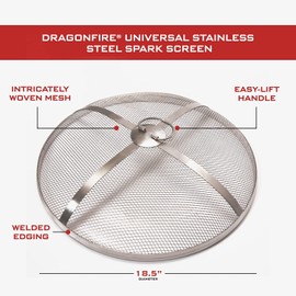 Dragonfire 18.5 Inch Universal Stainless Steel Spark Screen, Durable Mesh Stainless Steel, Safely Contains Sparks and Embers