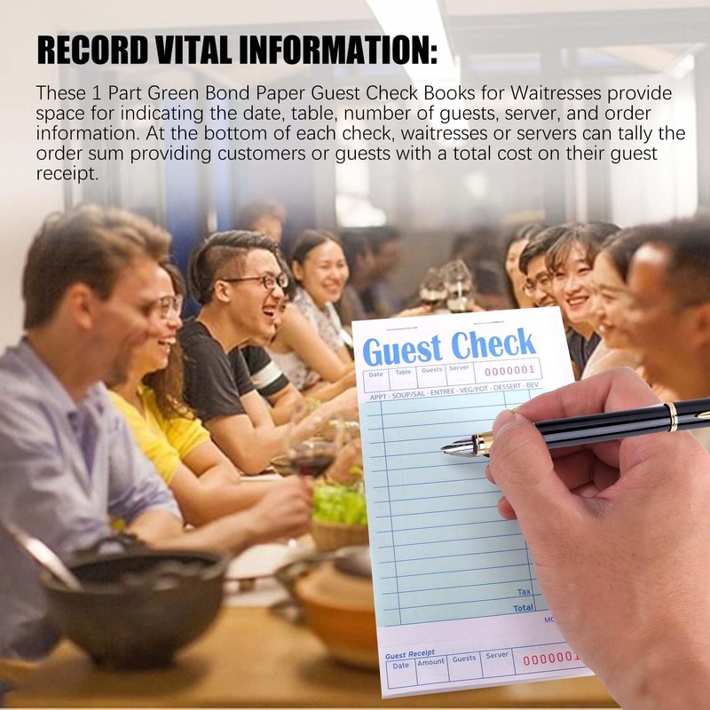Giyofom Guest Checks Book 10Pack,Server Note Pads,Waitress Accessory Wiring Pads,Restaurant