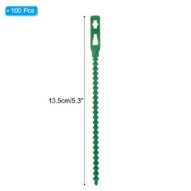 PATIKIL Vines Fastener 13.5cm/5.3 Inch, 100 Pcs Plastic Tied Buckle Hooks Gardening Grape Support Strapping Clips Fixed Plant Holder for Securing Grape Vegetables, Green
