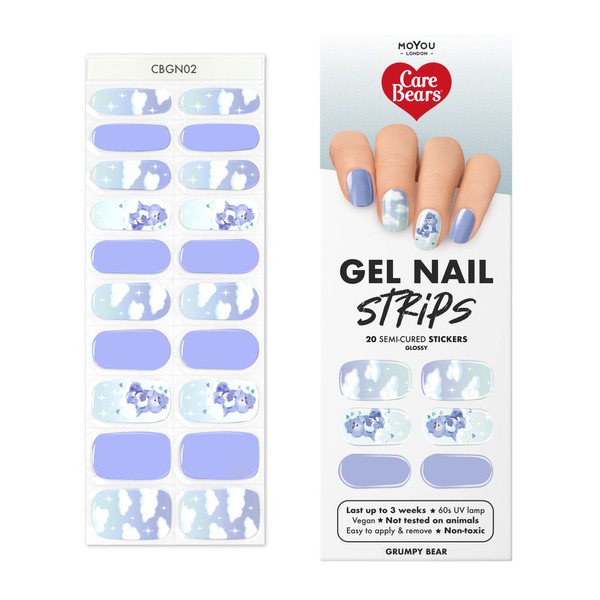 MoYou London Semi-cured Gel Nail Strips, Nail File and Wooden