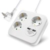 EXTRASTAR 1.5M 3 Way Power Strip with 2 USB Ports