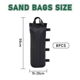 YSOOUA Weights for Gazebo Weights Gazebo Sandbags Pack of 8 Tent Sandbag 51 x 21 cm with Fixed Nail 600D Oxford Fabric Sandbag Weight for Gazebo Garden Beach Tent