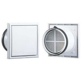 NASTA Indoor Ventilation Vent KS-8641PR3-SG Thermal Insulated Sealed Silver Gray Body: Depth 3.65 inches (9.3000000000000000000000000007 cm) Body: Height 7.2 inches