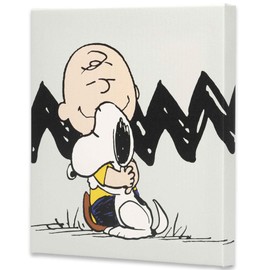 Peanuts Charlie Brown and Snoopy Chevron Gallery Wrapped Canvas Wall Decor - Adorable Peanuts Wall Art for Home Decor