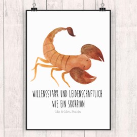 Mr. & Mrs. Panda Poster Zodiac Sign Scorpio DIN A4 Gift Kitchen Poster Astrology Zodiac Sign Picture Scorpio Zodiac Sign Wall Decoration