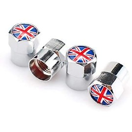 Goliton® British Flag Mini Metal Car Tire Tyre Valve Nozzle Valve Caps Cover (British Flag)