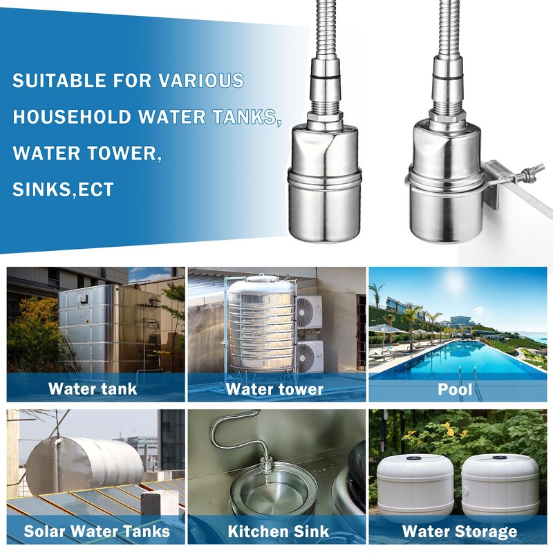 Mornajina 1/2" 3/4" 1" Automatic Float Valve, 304 Stainless Steel