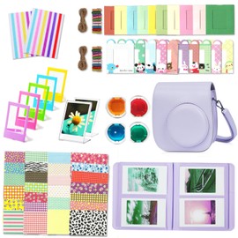 Leebotree Instant Camera Accessories Compatible with Instax Mini 11 Instant Camera Includes Bag/Album/Filter/Film Frame/Frame Sticker/Corner Sticker, Lilac Purple, Camera case