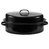 JY COOKMENT Granite Roaster Pan, 18' Enameled Roasting Pan with