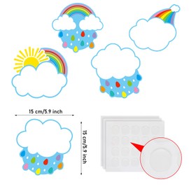 45 Pieces Rainbows Cut-Outs, Rainbows Sun Cloud Accents Paper Cutouts Name Tags Labels Rainbows Party Bulletin Board Classroom Decoration for Teacher Student Back to School Supplies, 6.7 x 5.1 Inch