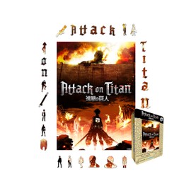 Crafthub Attack on Titan Wooden Puzzles for Adults – A3 Attack on Titan Pizzle with 308 Pieces – Jigsaw Puzzle with Unique Shapes – Family Games for Kids and Adults – 15.1" x11" (38.4 x 27.9cm)