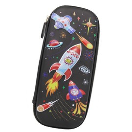 Doyomtoy 3D Space Rocket Pencil Case for Children, Space Astronaut 3D Design Pencil Case for School and Office, for 3D Pencil Case Boys and Girls, black, pencil case