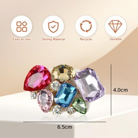 UAIAGM 2Pcs Shoe Clips for Women Decorative Brilliant Multicolored Crystal Brooch Accessories for Heels Glitter Clip On Ornaments for Shoes Jewelry for Ladies for Pumps and Elegant Shoe Decoration