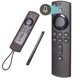 Replacement Voice Remote Control 2nd Gen L5B83H with Power and Volume Control, Compatible with AMZ 2nd Gen TV Cube, TV Stick, 1st Gen TV Cube, Stick 4K, and 3rd Gen TV, with Black Remote Cover