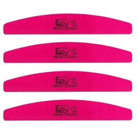 4X Neon Pink Nail File 100/180 Grit Manicure Pedicure Salon Emery Board Files